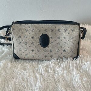 POLLINI Vintage Crosbody Elegant Cream and Dark Blue Women's Bag